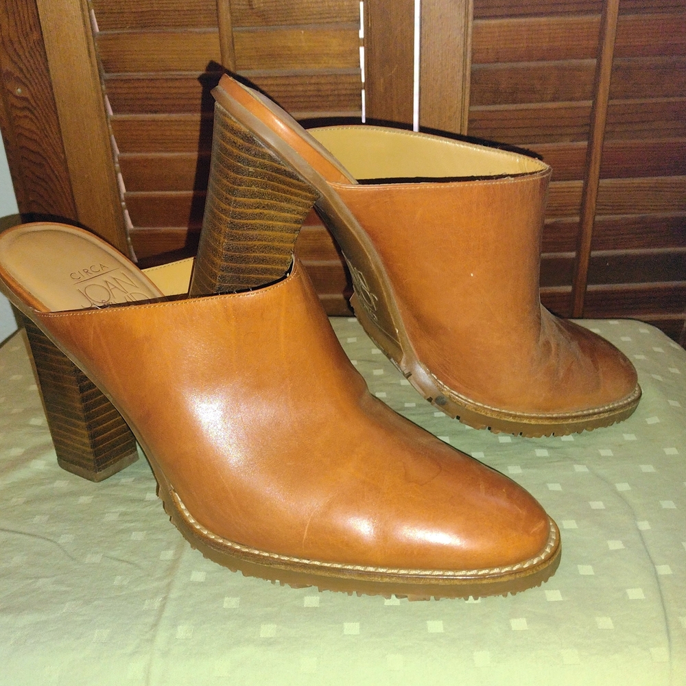 Joan & David Tan Leather Mules